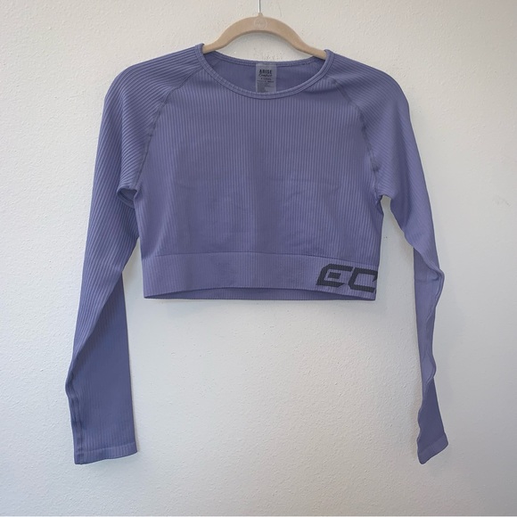 ECHT Tops - ECHT Arise Comfort Long Sleeve Ribbed Athletic Crop Top
